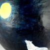 Miska papier mache, pomalowana przez Karolin Niedzielsk (inspiracja z ksiki &#39;Twilight&#39; Stephenie Meyer). Wymiary: wysoko 18 cm; rednica 18 cm.
