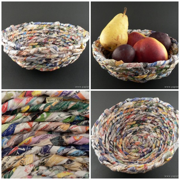 Mosaic - bowl plaited of paper