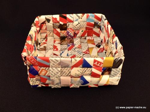 Colorful paper-basket. Dimensions: 14 cm the width x 13 cm the length x 5,5 cm the height. 