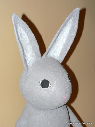 The papier mache Easter Bunny with the small basket.