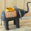 Papier Mache Elephant. Dimensions: the height approx. 45cm, the length 70 cm. 
