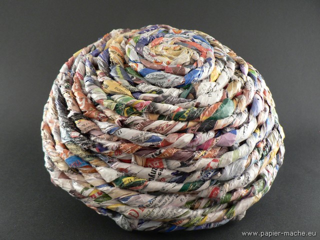 Basket plaited of paper