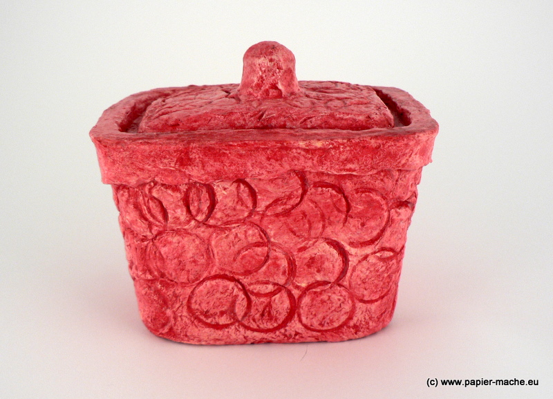 Paper mache - cherry box for the jewellery
