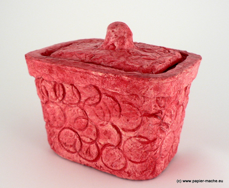 Paper mache - cherry box for the jewellery