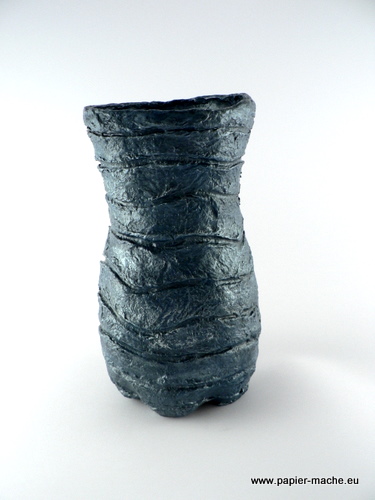 Paper mache grey vase