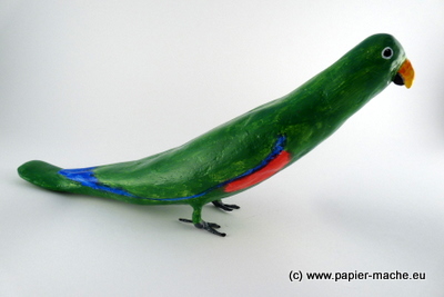 Papuga papier mache 2