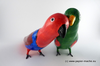 Paper Mache Parrots